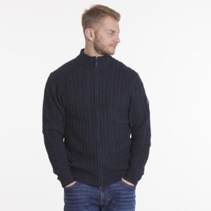 Cardigan Torsadé, bleu marine grande taille jusqu’au 2XL tall