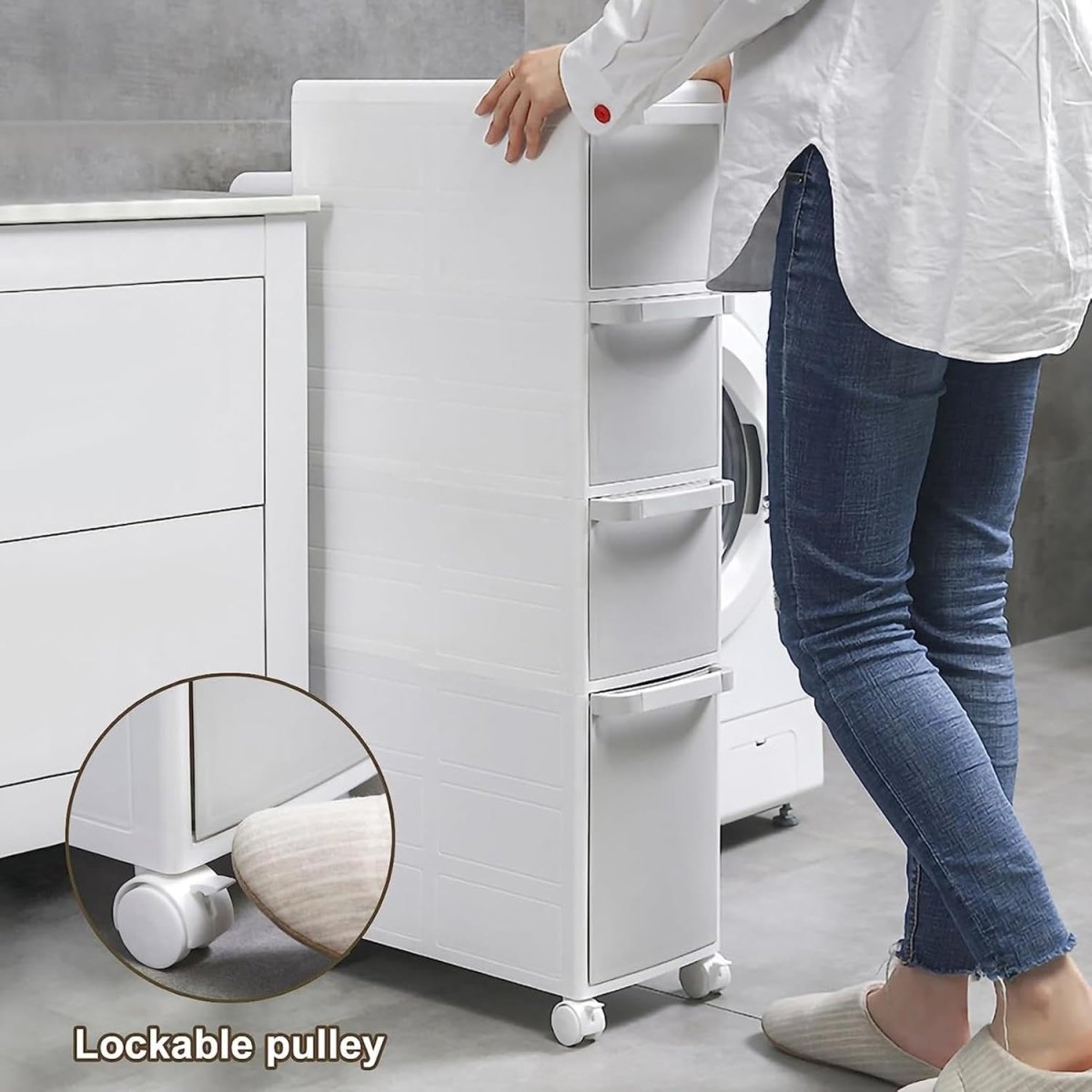Meuble de Rangement à Tiroirs sur Roulettes – Gain de Place & Ultra Résistant (95 x 47,5 x 22 cm) – Image 6