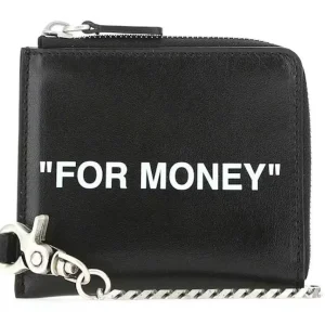 Portefeuille à chaîne OFF-WHITE "For Money" noir