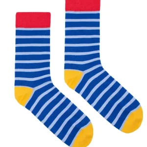 Chaussettes à rayures bleues