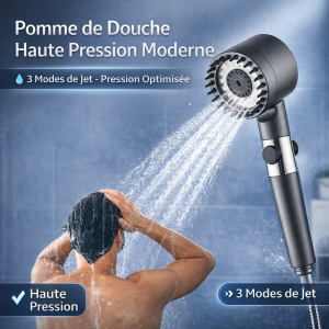 Pomme de Douche Haute Pression Moderne – 3 Modes
