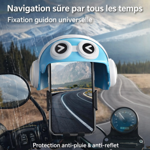 Support Téléphone Moto et Vélo avec Pare-Soleil – Protection Pluie et Anti-Reflet – Fixation Guidon Universelle
