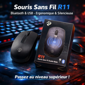 Souris Sans Fil R11 – Double Mode Bluetooth & USB – Design Ergonomique et Silencieux