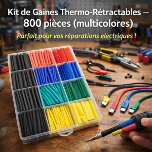 Kit de Gaines Thermo-Rétractables – 800 pièces (multicolores)