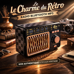 Radio & Enceinte Bluetooth Fepe FP-811 BT – FM/AM/SW – USB, Carte SD & Batterie Rechargeable