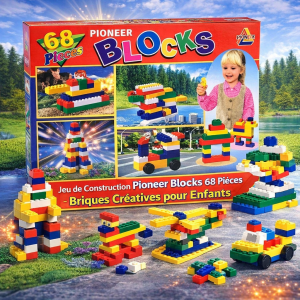 Jeu de Construction Pioneer Blocks 68 Pièces – Briques Créatives pour Enfants