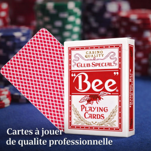 Jeu de Cartes Bee Club Special Rouge – Qualité Casino Premium – Finition PVC Durable
