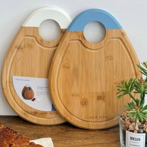 Planche à Découper Ronde en Bois avec Poignée – Planche Cuisine Design et Robuste