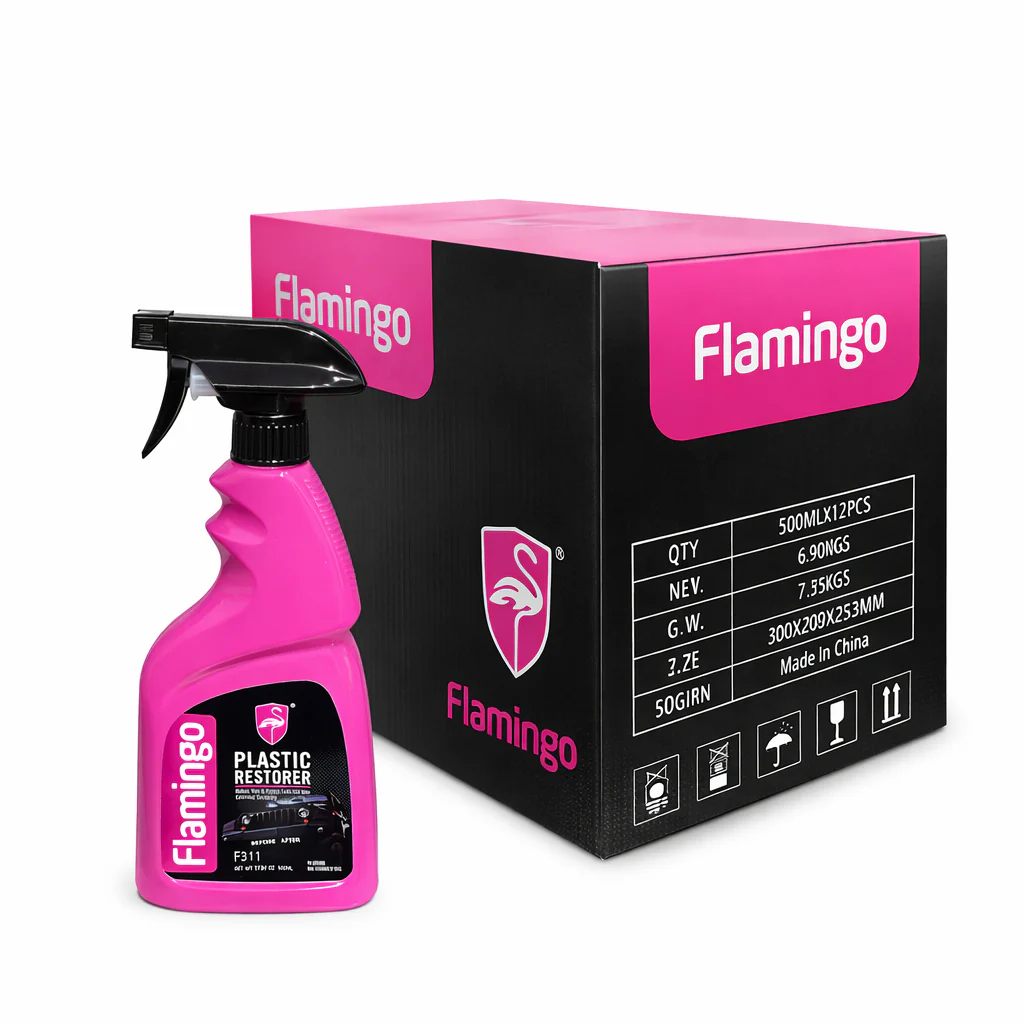 Rénovateur Plastique Flamingo F311 500ML – Spray Restaurateur Plastiques Intérieur & Extérieur Voiture – Image 3