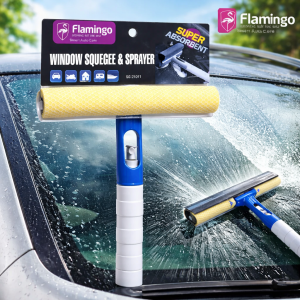 Raclette Pare-Brise Flamingo SG-21011 avec Spray Intégré – Nettoyage Vitres Voiture Haute Performance