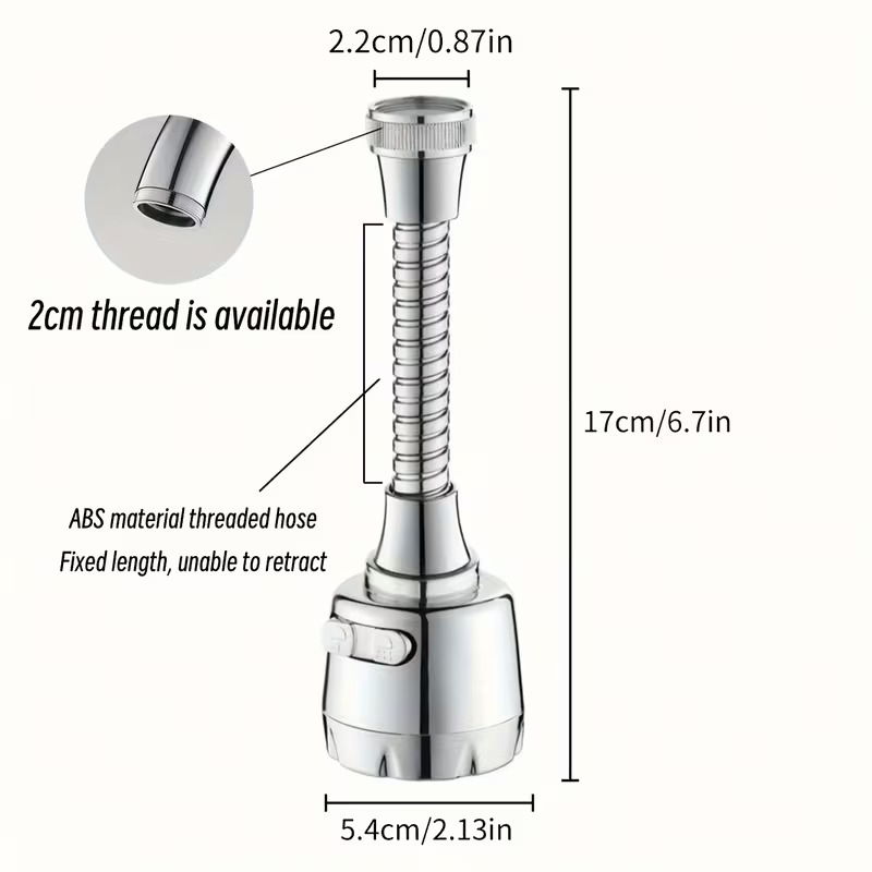 Extension de Robinet Flexible avec Douchette – Économiseur d’Eau Rotatif 360° – Image 5