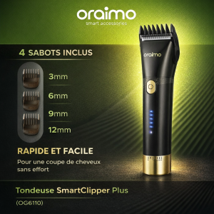 Tondeuse Rechargeable Oraimo SmartClipper Plus OCL-210 – Coupe Précise & Autonomie Longue Durée