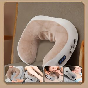 Oreiller de Massage Électrique Rechargeable – Coussin Cervical Relaxant & Chauffant