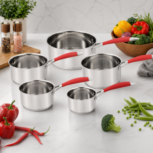 Set de 5 Casseroles en Inox sans Couvercle – 12, 14, 16, 18 et 20 cm – Binova
