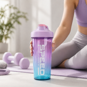 Shaker Sport 800 ml – Gourde de Sport Étanche avec Couvercle Rabattable