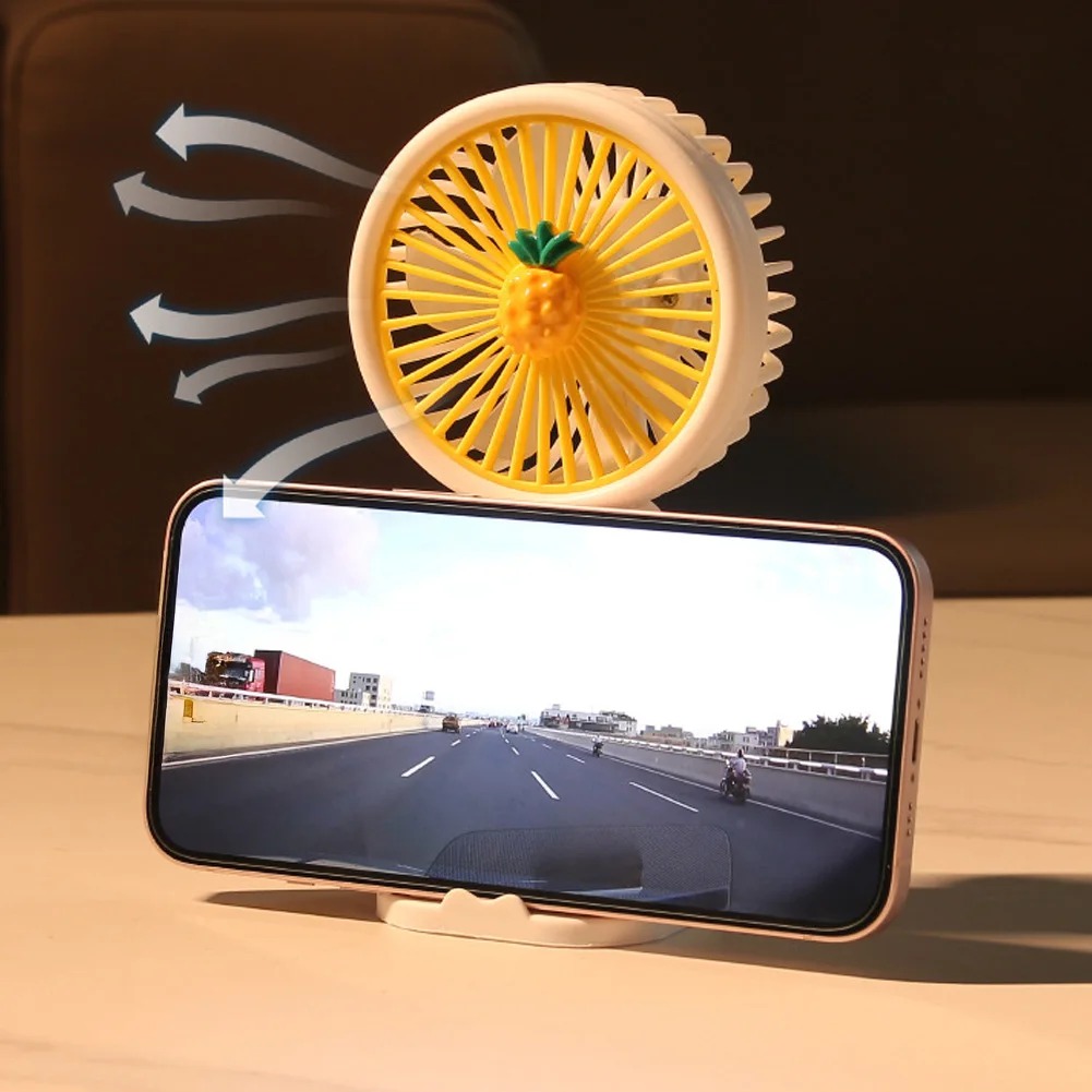 Mini Ventilateur Portable USB Design Fruits – Qualité Premium & Support Téléphone – Image 5