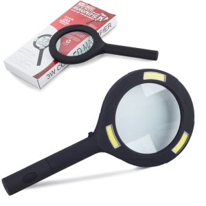 Loupe de Lecture avec Lumière LED – Loupe Grossissante 3X à Main pour Lecture, Couture & Détails