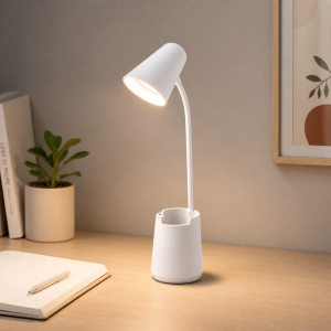 Lampe de Bureau LED Rechargeable Blanche MS-18 – Lampe Flexible avec Variation d’Intensité pour Étude, Lecture & Travail
