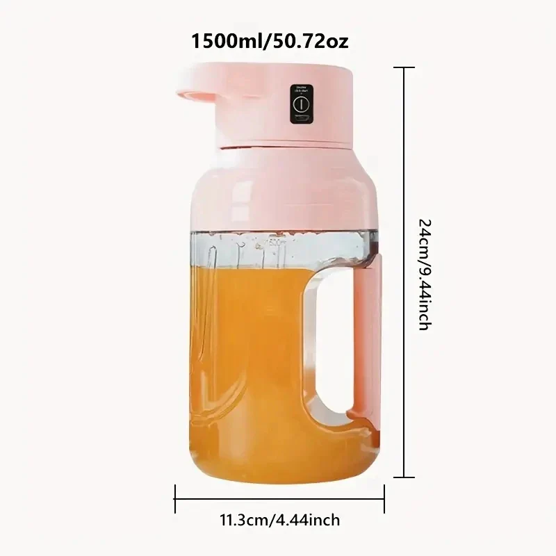 Blender Électrique Portable 1,5 L – Mixeur Rechargeable USB-C 300W pour Jus, Smoothies & Boissons Fraîches – Image 7
