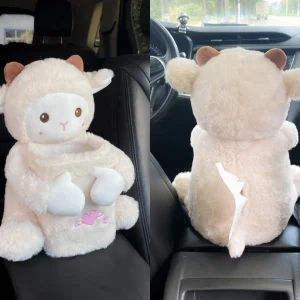 Porte-tissues en peluche de mouton – Accessoires de voiture élégants